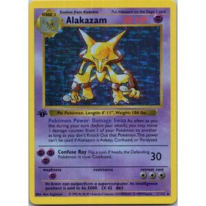 Alakazam Base Set Shadowless 1st Edition "Reprinted"